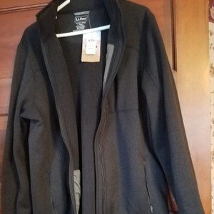 LL Bean Men's Dark Gray Fleece Jacket LARGE - TALL - NEW